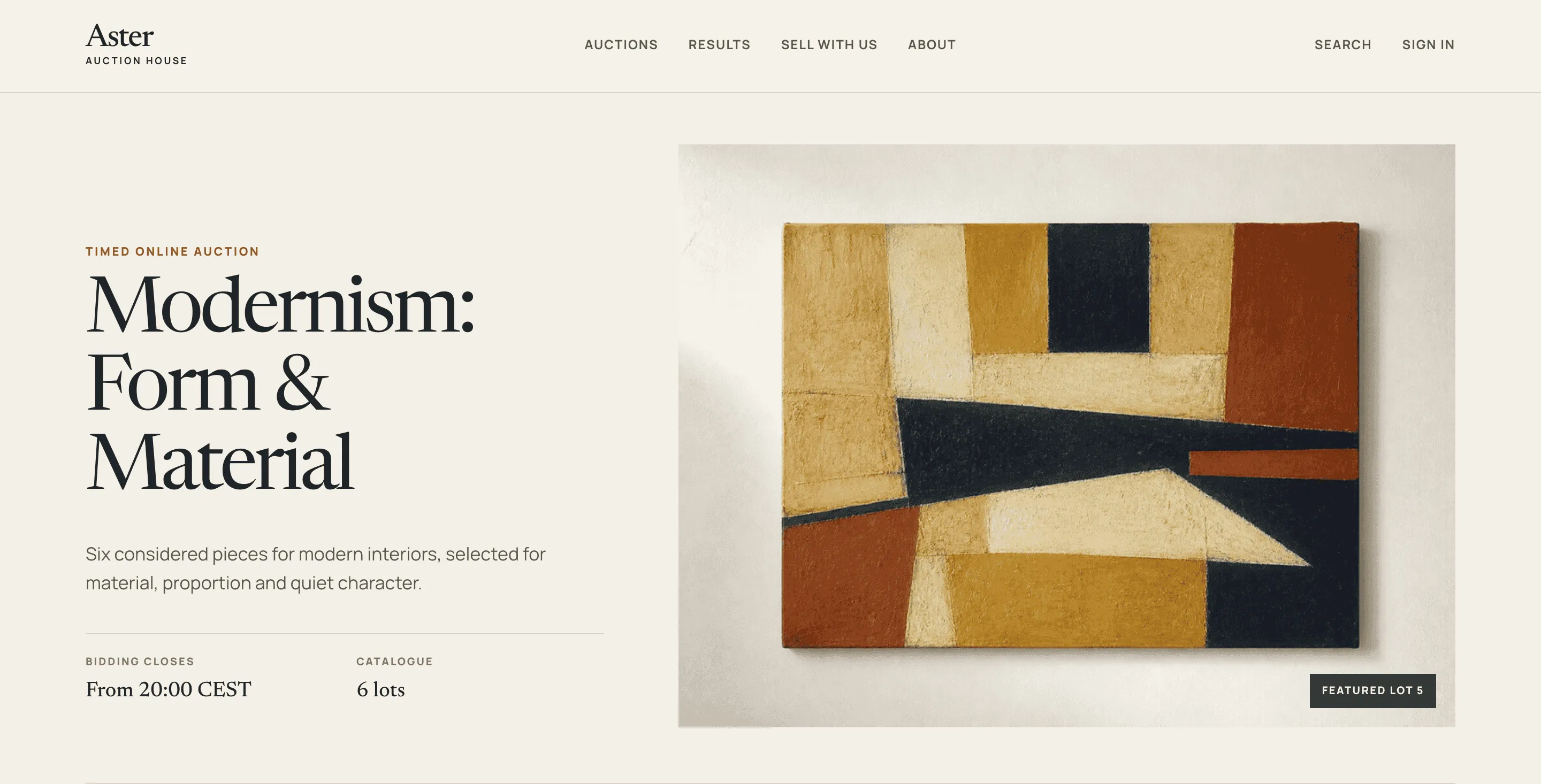 The website for bidders